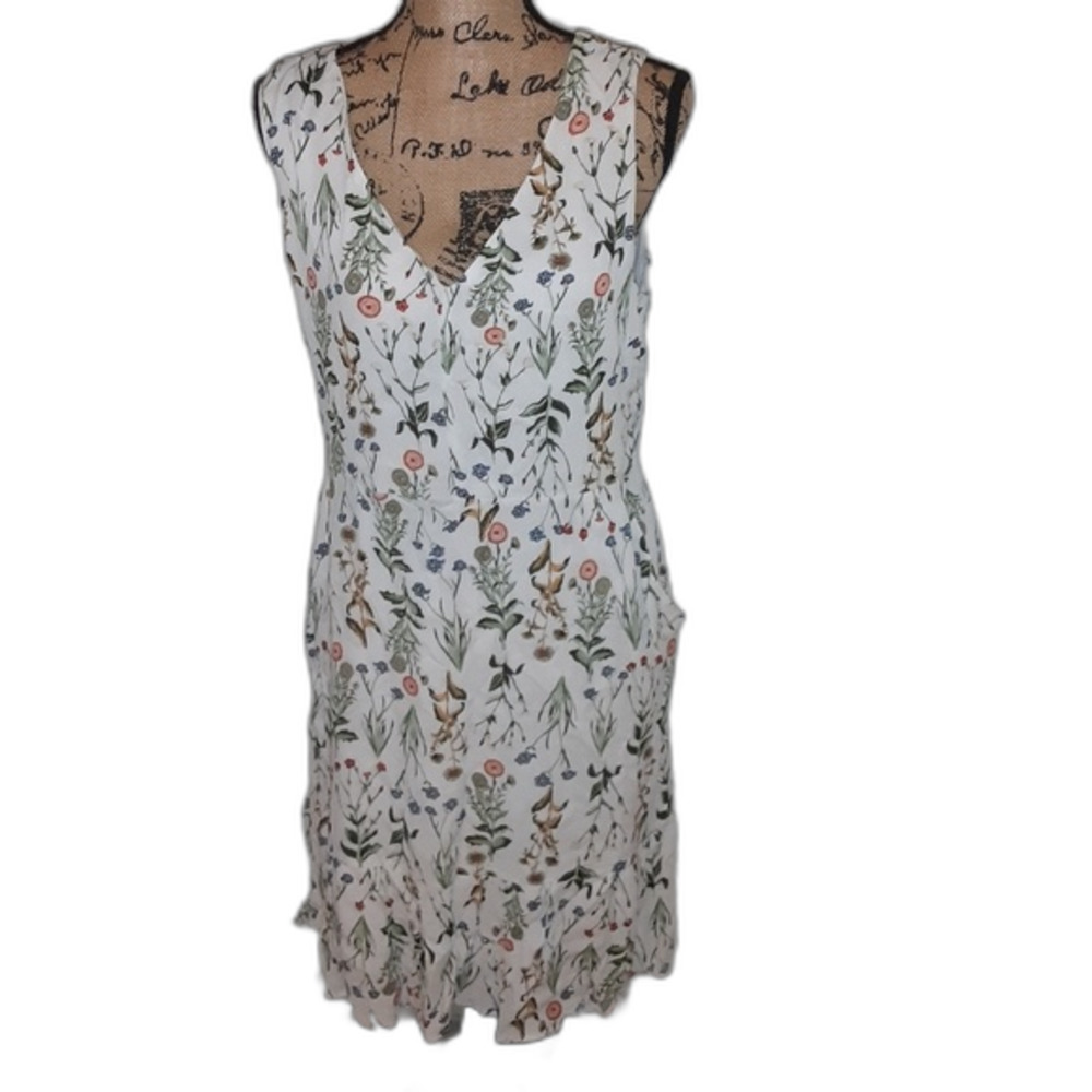 Rachel Ashwell Size 10 white floral midi dress NWT